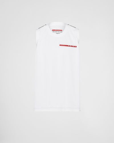 Prada Piqué Tank Top - White