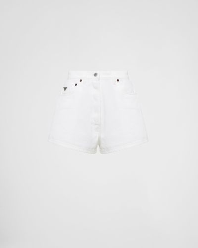 Prada Bull Denim Shorts - White