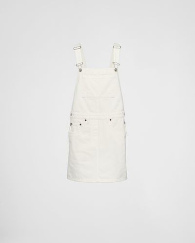 Prada Denim Overall Mini-Dress - White