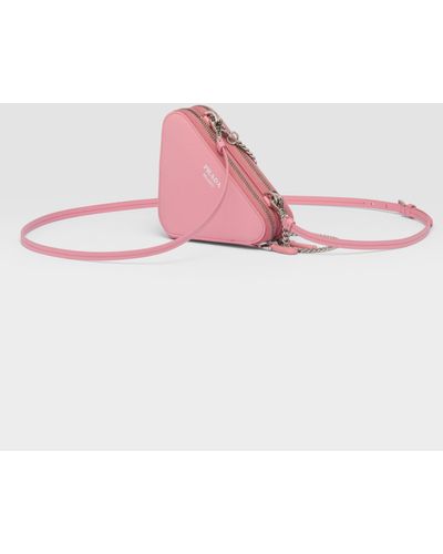 Petal Pink Saffiano Leather Mini Pouch