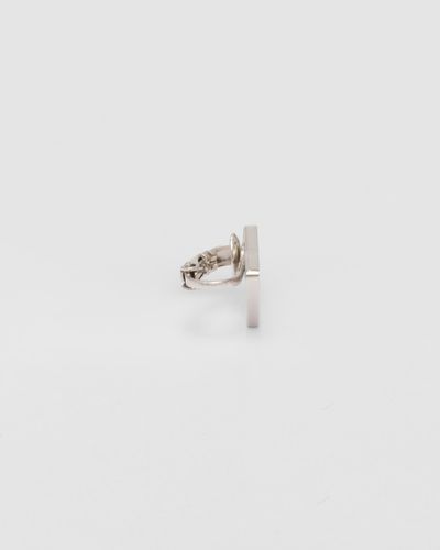 Prada Symbole Clip Right Earring - White