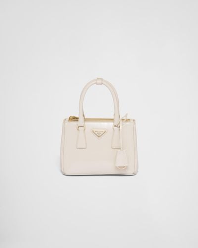 Prada Galleria Patent Leather Mini Bag - White