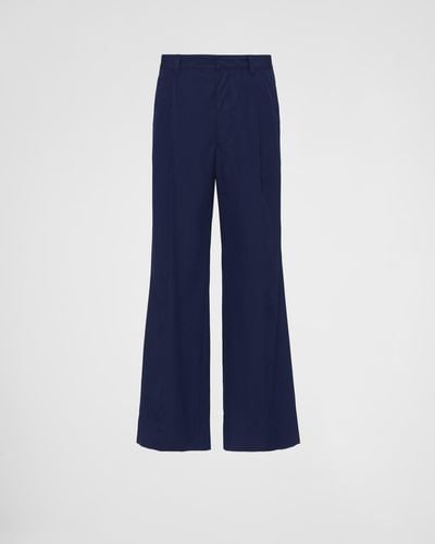 Prada Pantalon En Coton - Bleu
