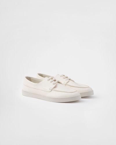 Prada Leather Lace-Up Shoes - White
