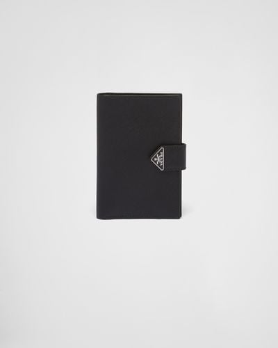 Prada Saffiano Leather Passport Holder - Black