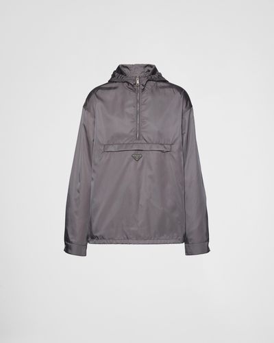 Prada Hooded Re-nylon Technical Jacket - Gray