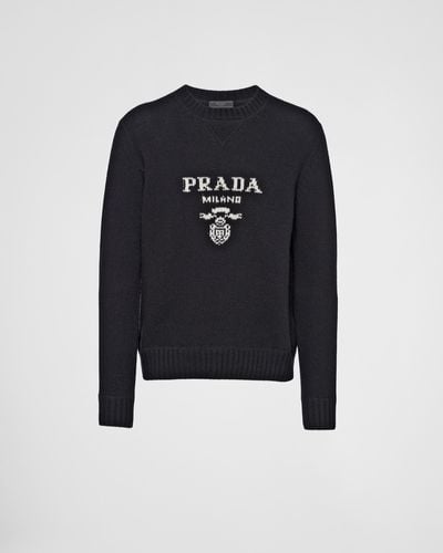 Prada Wool And Cashmere Crew-neck Sweater - Blue