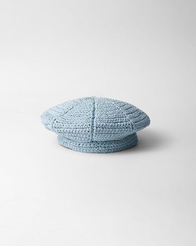 Prada Crochet Cap - Blue