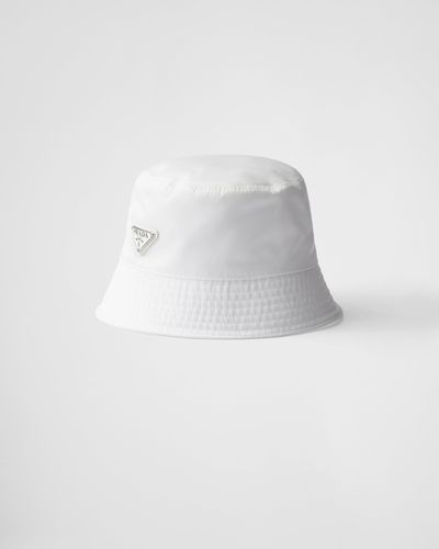 Prada Cappello Da Pescatore In Re-nylon - Bianco