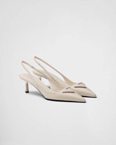 Prada Escarpins en cuir verni - Blanc