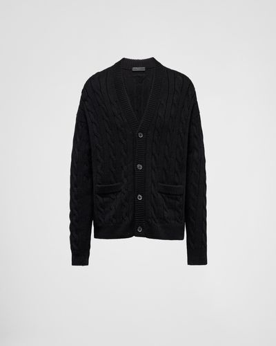 Prada Cardigan En Cachemire - Noir