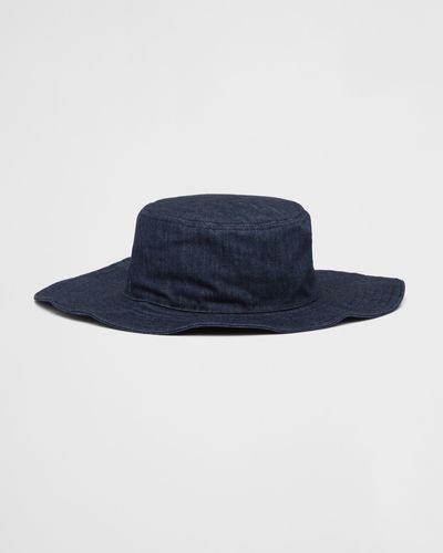 Prada Chapeau En Denim - Bleu