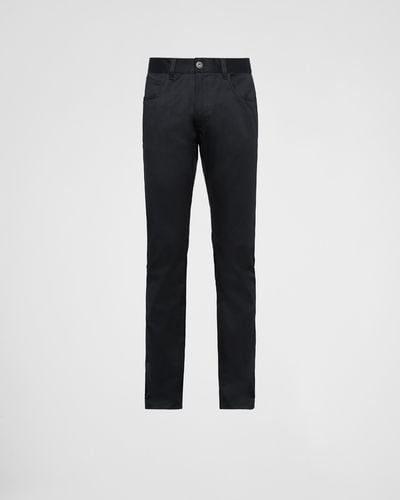 Prada Jean Cinq Poches En Coton Stretch - Bleu