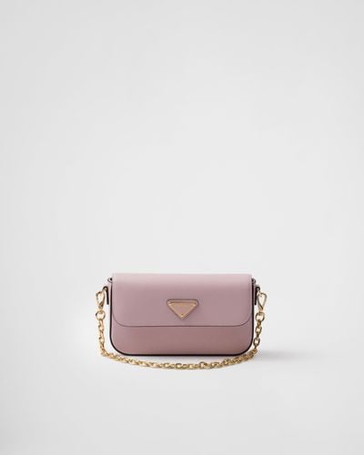 Prada Mini Bag Aus Saffiano-Leder - Pink