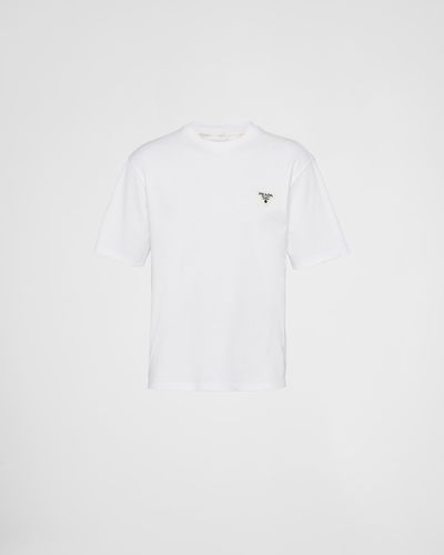 Prada T-Shirt Aus Baumwolle - Weiß