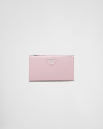 Prada Portemonnaie Aus Saffiano-Leder - Pink