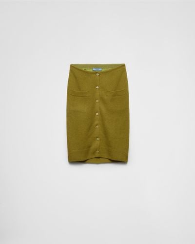 Prada Wool Knit Skirt - Green