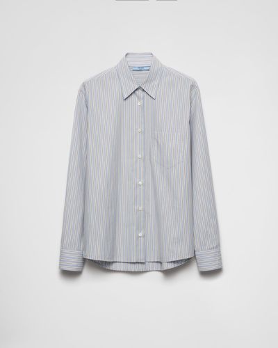 Prada Striped Poplin Shirt - Grey
