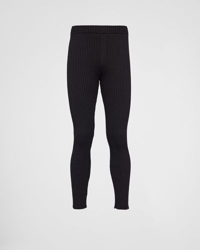 Prada Leggings Aus Wolle - Blau