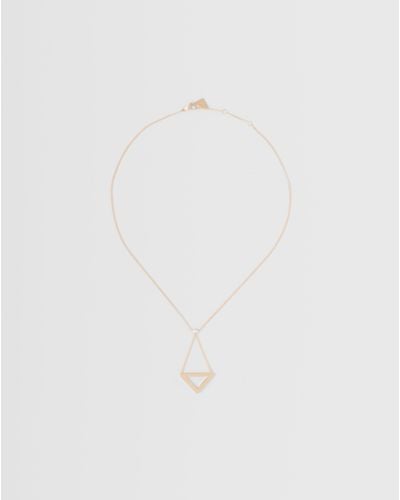 Prada Eternal Gold Cut-out Pendant Necklace In Yellow Gold - White