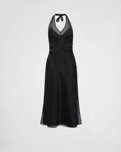 Prada Re-edition 1995 Organza Halter Dress - Black
