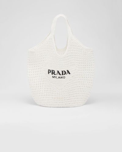 Prada Crochet Tote Bag - White