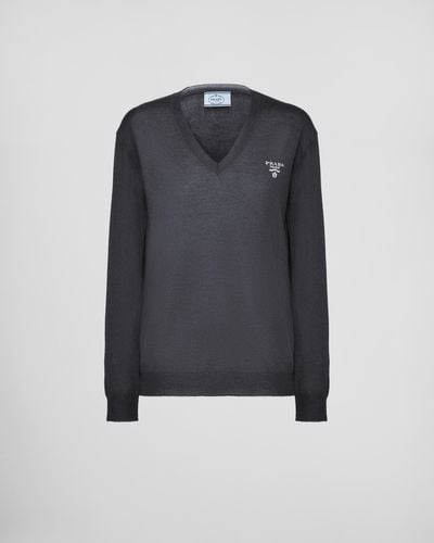 Prada Cashmere V-neck Sweater - Multicolor
