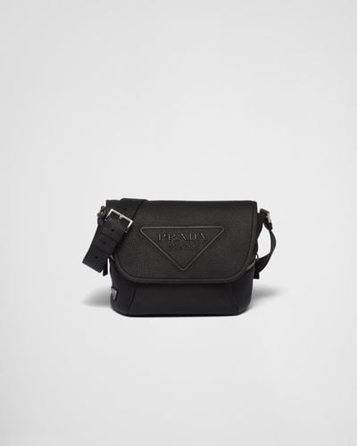 Prada Leather Bag With Shoulder Strap - Black