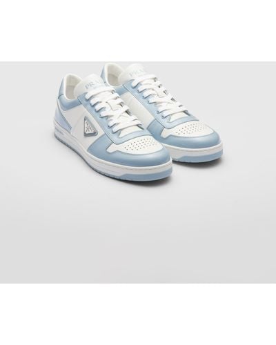 Prada Downtown Leather Sneakers - Blue
