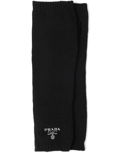 Prada Wool And Cashmere Gloves - Black