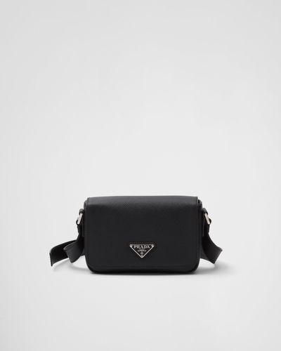 Prada Saffiano Leather Shoulder Bag - Black