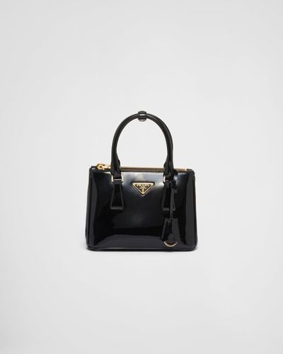 Prada Galleria Patent Leather Mini Bag in Black