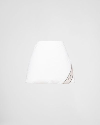 Prada Wattierter Minirock Aus Baumwolle - Weiß