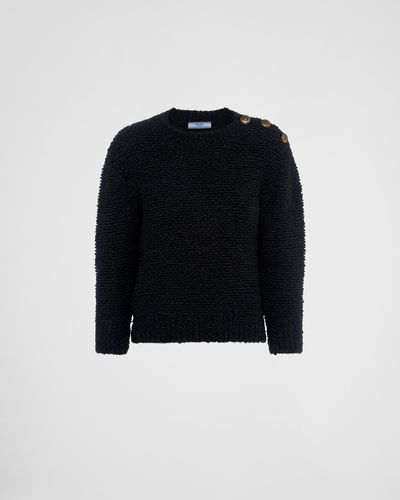 Prada Bouclé Mohair Crew-neck Sweater - Black