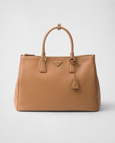 Prada Extra-Large Galleria Leather Bag - Natural