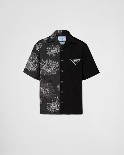 Prada Double Match Cotton Shirt - Black