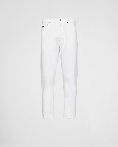 Prada Five-pocket-jeans Aus Bull Denim - Weiß