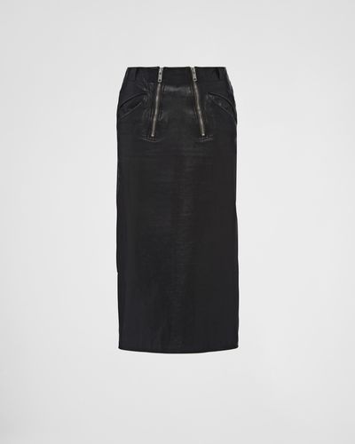 Prada Leather Skirt - Black