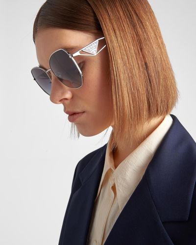Prada Sunglasses With Triangle Logo - Blue