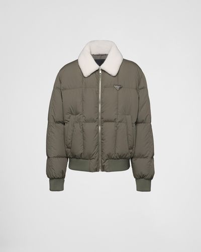 Prada Cropped Technical Cotton Down Jacket - Multicolour