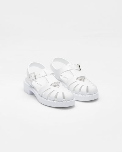 Prada Sporty Foam Rubber Sandals - White