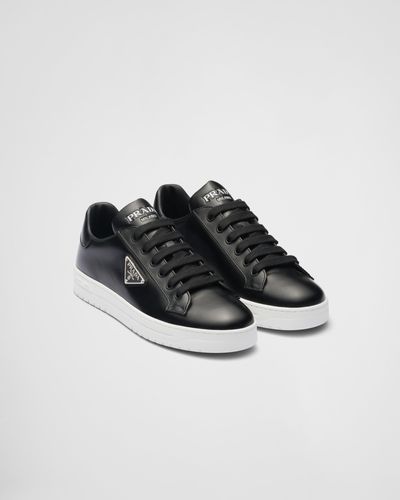 Prada Downtown Brushed Leather Trainers - Multicolour