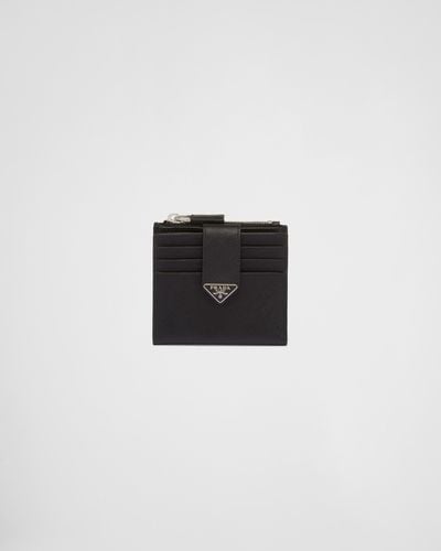 Prada Saffiano Leather Card Holder - Black