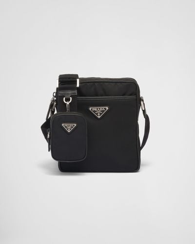 Prada Re-nylon And Saffiano Shoulder Bag - Black