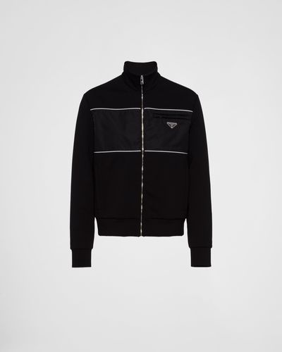 Prada Sweatshirt With Re-Nylon Details - Black