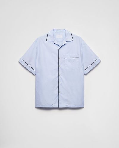 Prada Short-Sleeved Cotton Shirt - Blue