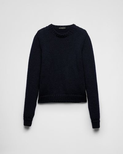 Prada Wool Crew-Neck Sweater - Blue