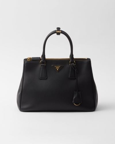 Prada Large Galleria Leather Bag - Black