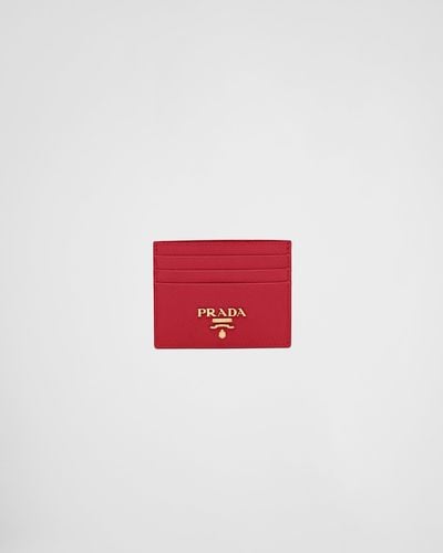 Prada Portacarte In Saffiano - Rosso