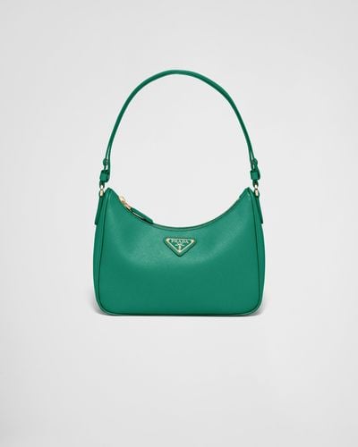Prada Re-edition Saffiano Leather Mini Bag - Green
